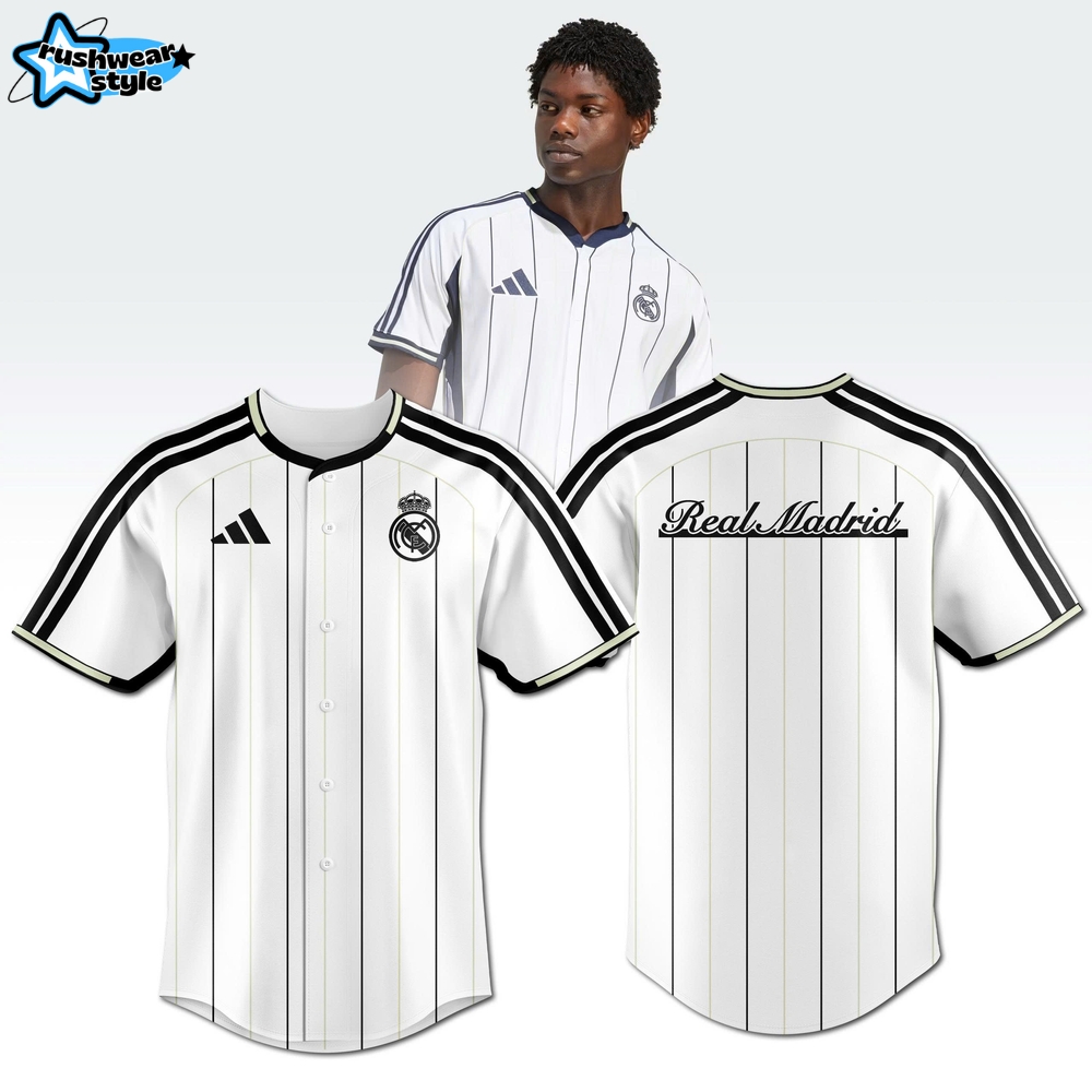 Real Madrid 2025 Premium Baseball Fusion Jersey Real Madrid 2025 Premium Baseball Fusion Jersey