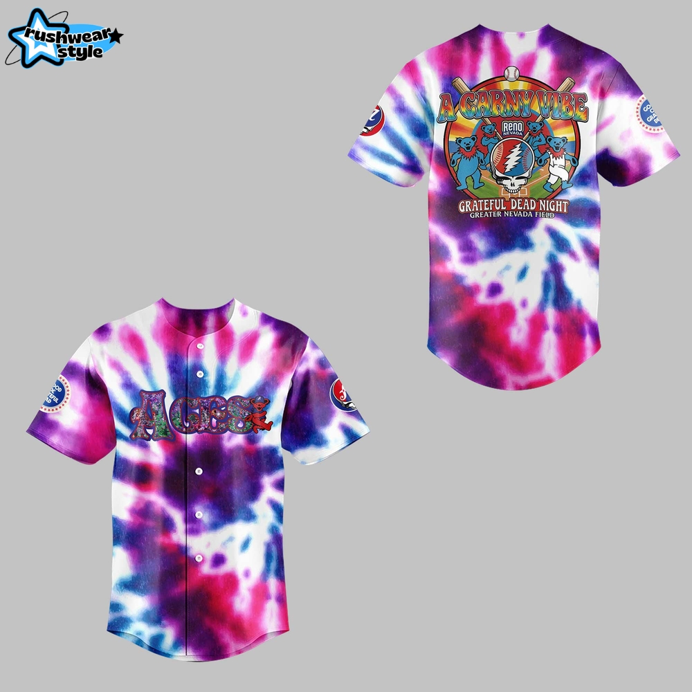 Reno Aces x Grateful Dead Night 2025 Baseball Jersey Reno Aces x Grateful Dead Night 2025 Baseball Jersey