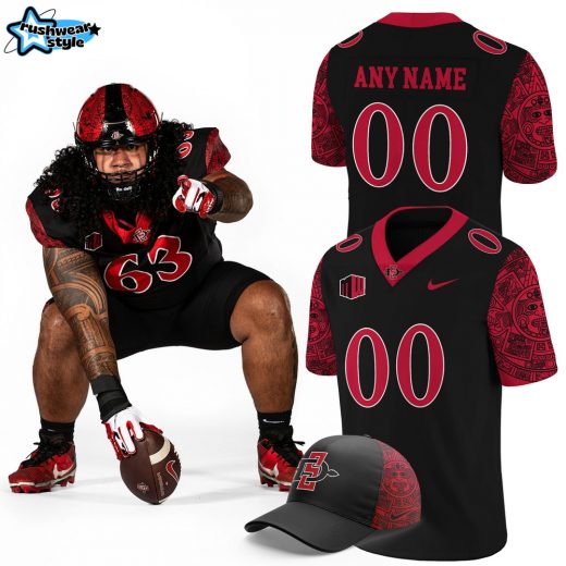 San Diego State Football Uniform New Black Football Jersey