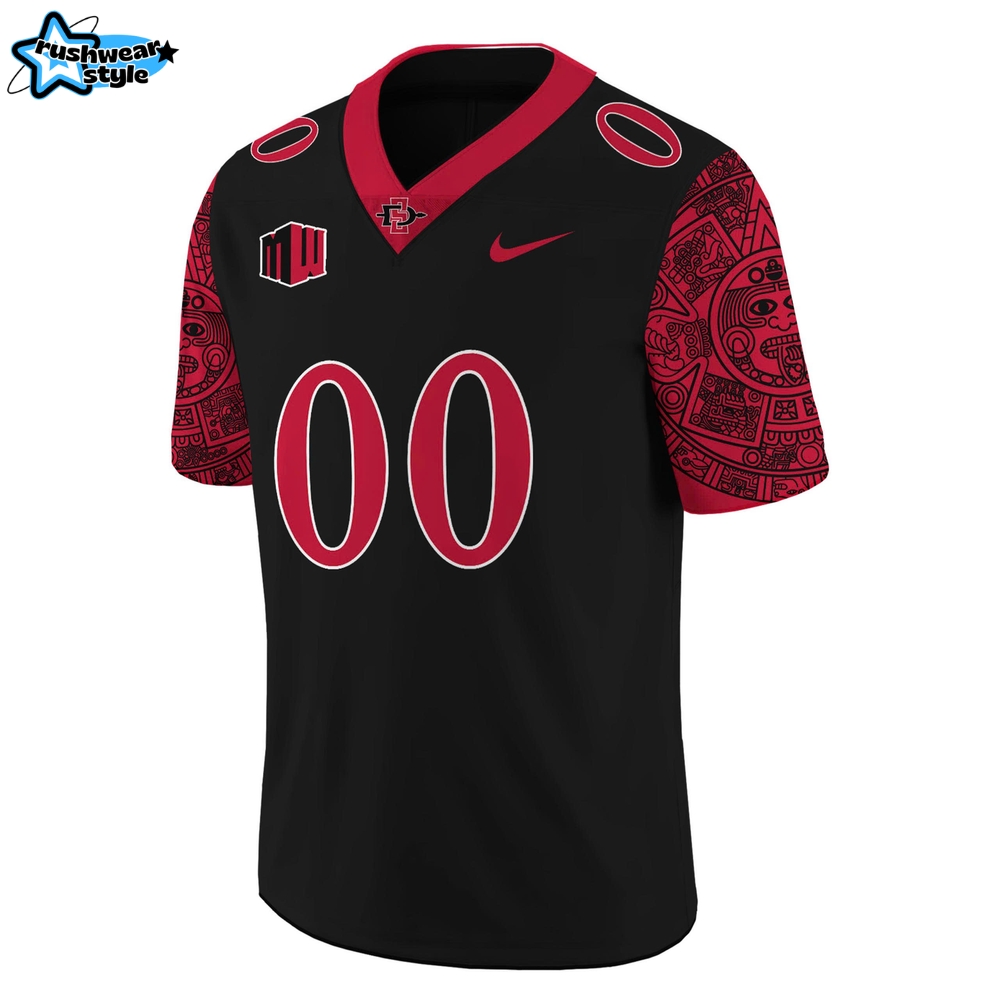 San Diego State Football Uniform New Black Football Jersey San Diego State Football Uniform New Black Football Jersey