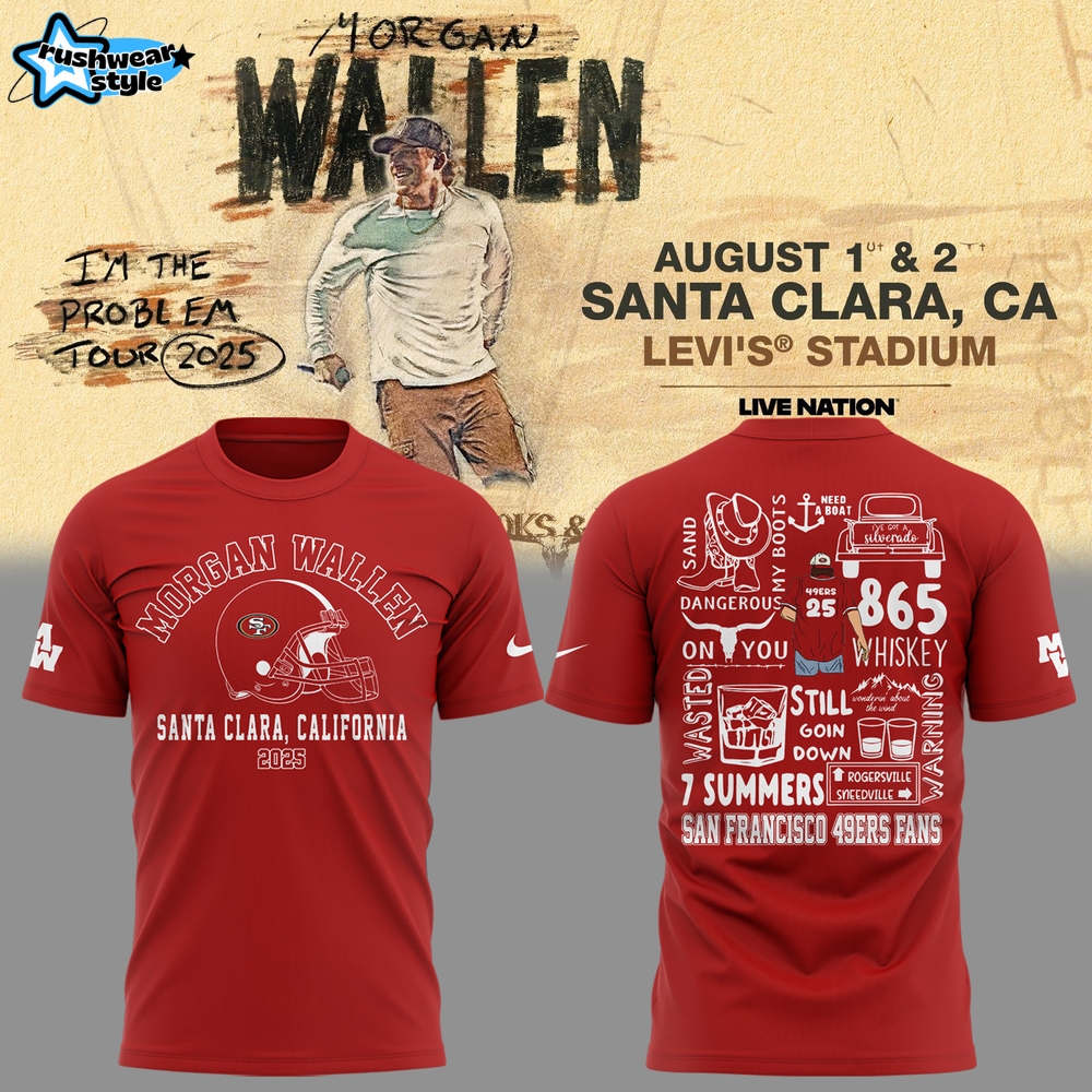 San Francisco 49ers Morgan Wallen Gift For Fans 2025 Red Shirt San Francisco 49ers Morgan Wallen Gift For Fans 2025 Red Shirt