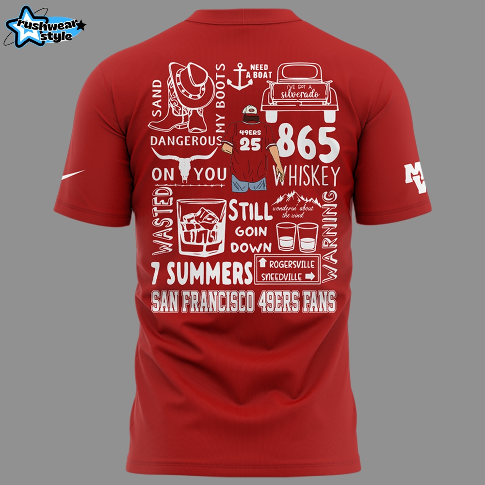 San Francisco 49ers Morgan Wallen Gift For Fans 2025 Red Shirt San Francisco 49ers Morgan Wallen Gift For Fans 2025 Red Shirt