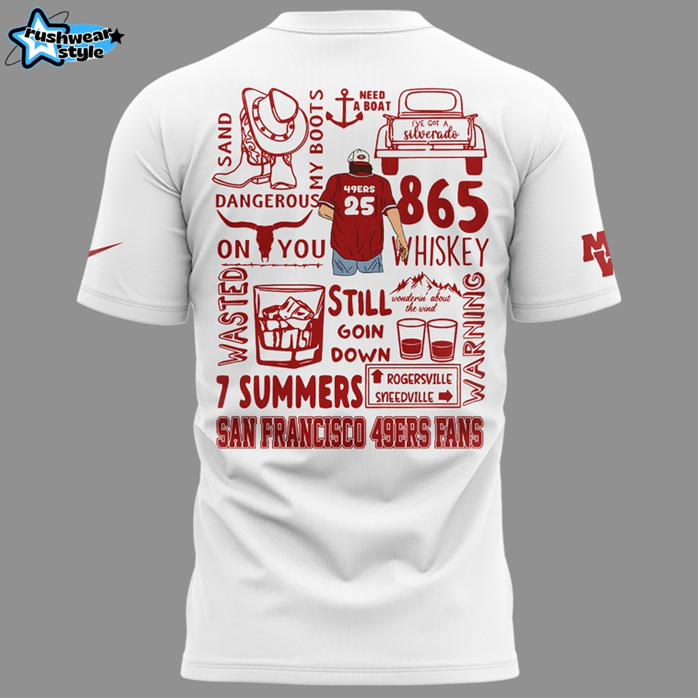San Francisco 49ers Morgan Wallen Gift For Fans 2025 White Shirt San Francisco 49ers Morgan Wallen Gift For Fans 2025 White Shirt