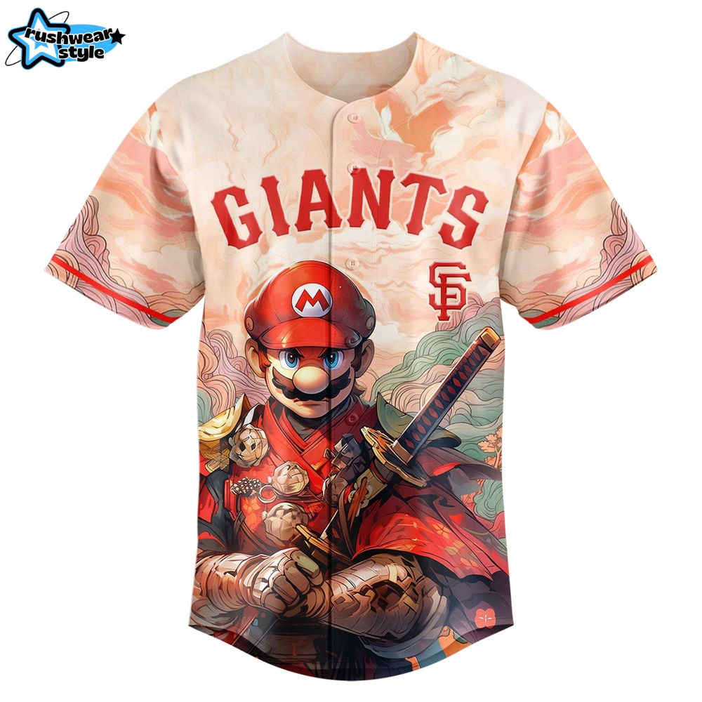 San Francisco Giants x Mario Samurai Hero Special Baseball Jersey San Francisco Giants x Mario Samurai Hero Special Baseball Jersey