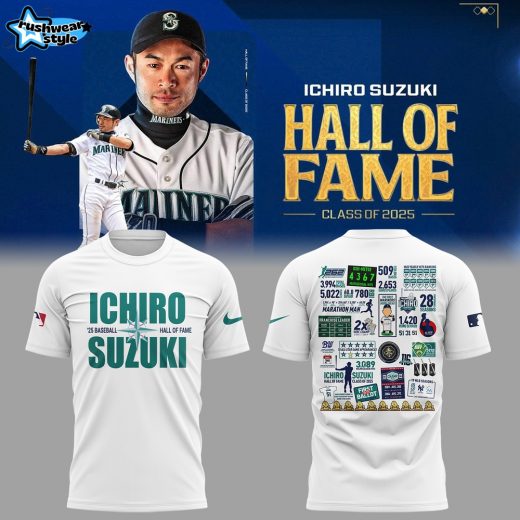 Seattle Mariners Ichiro Suzuki x Hall Of Fame 2025 Shirt