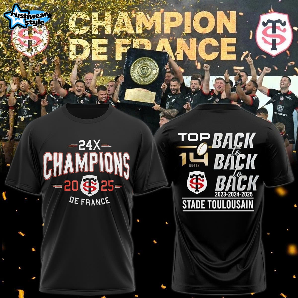 Stade Toulousain Champions De France 2025 Back-to-Back Special Tee Stade Toulousain Champions De France 2025 Back-to-Back Special Tee
