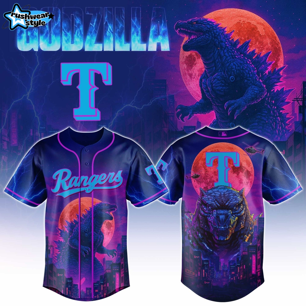 Texas Rangers Special Godzilla Limited Edition Jersey Texas Rangers Special Godzilla Limited Edition Jersey