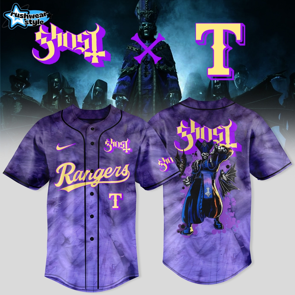 Texas Rangers x Ghost Band World Tour 2025 Jersey Texas Rangers x Ghost Band World Tour 2025 Jersey