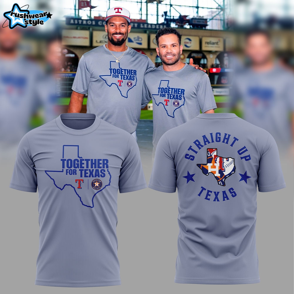 Texas Rangers x Houston Astros "Together for Texas" Grey Shirt Texas Rangers x Houston Astros "Together for Texas" Grey Shirt