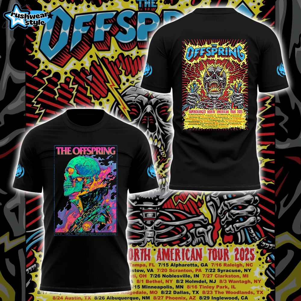 The Offspring Supercharged Worldwide in 25 Tour Special Shirt The Offspring Supercharged Worldwide in 25 Tour Special Shirt