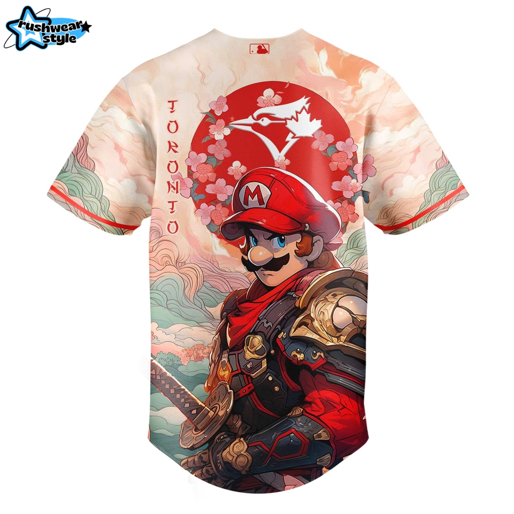 Toronto Blue Jays x Mario Samurai Hero Special Baseball Jersey Toronto Blue Jays x Mario Samurai Hero Special Baseball Jersey