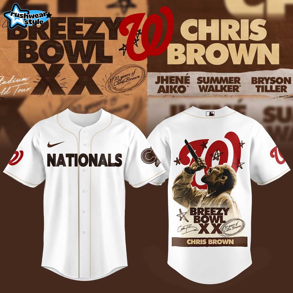 Washington Nationals MLB x Chris Brown: Breezy Bowl XX Baseball Jersey Washington Nationals MLB x Chris Brown: Breezy Bowl XX Baseball Jersey