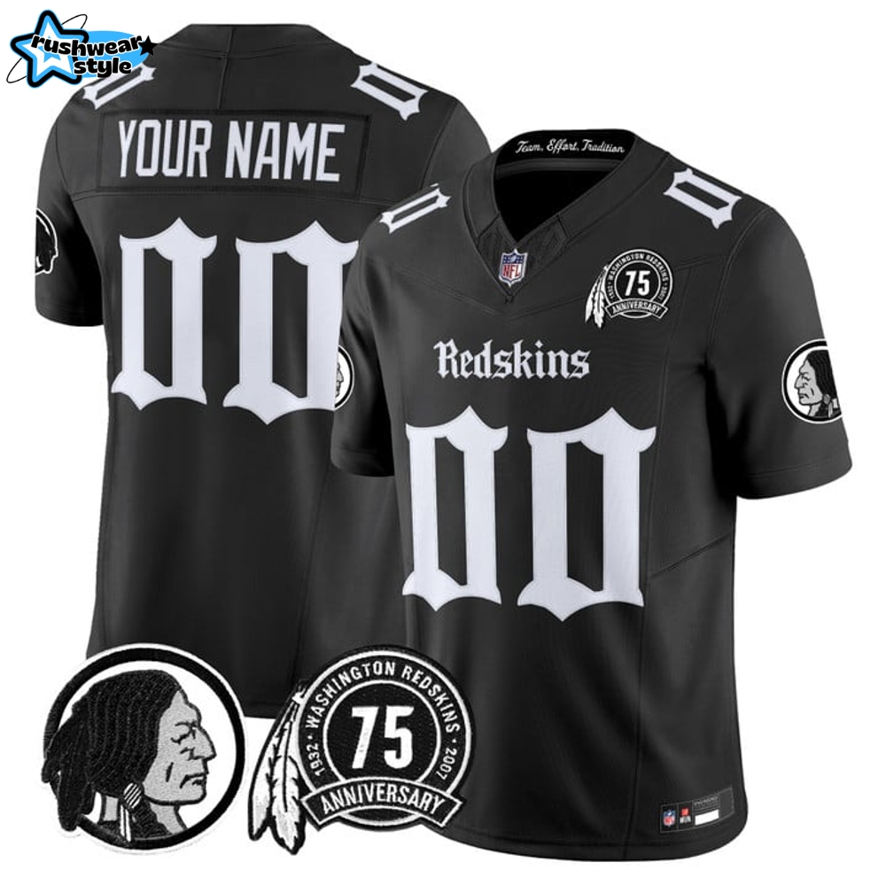Washington Redskins 'Gothic Capital Edition' Special Edition Black Football Jersey Washington Redskins 'Gothic Capital Edition' Special Edition Black Football Jersey