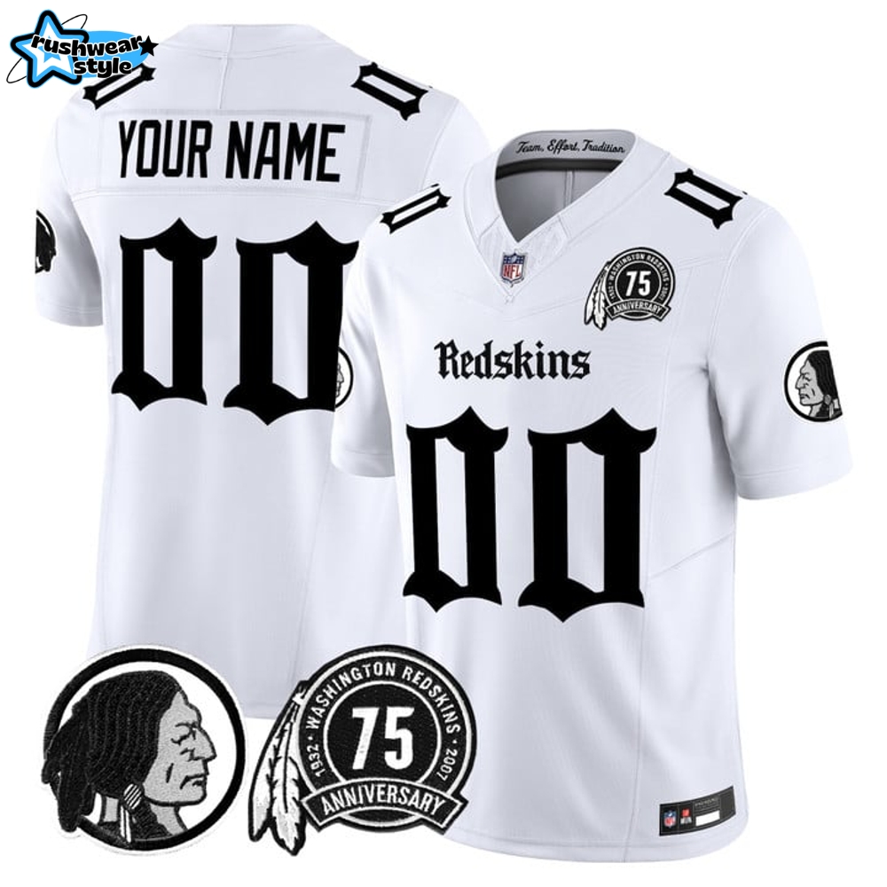 Washington Redskins 'Gothic Capital Edition' Special Edition White Football Jersey Washington Redskins 'Gothic Capital Edition' Special Edition White Football Jersey