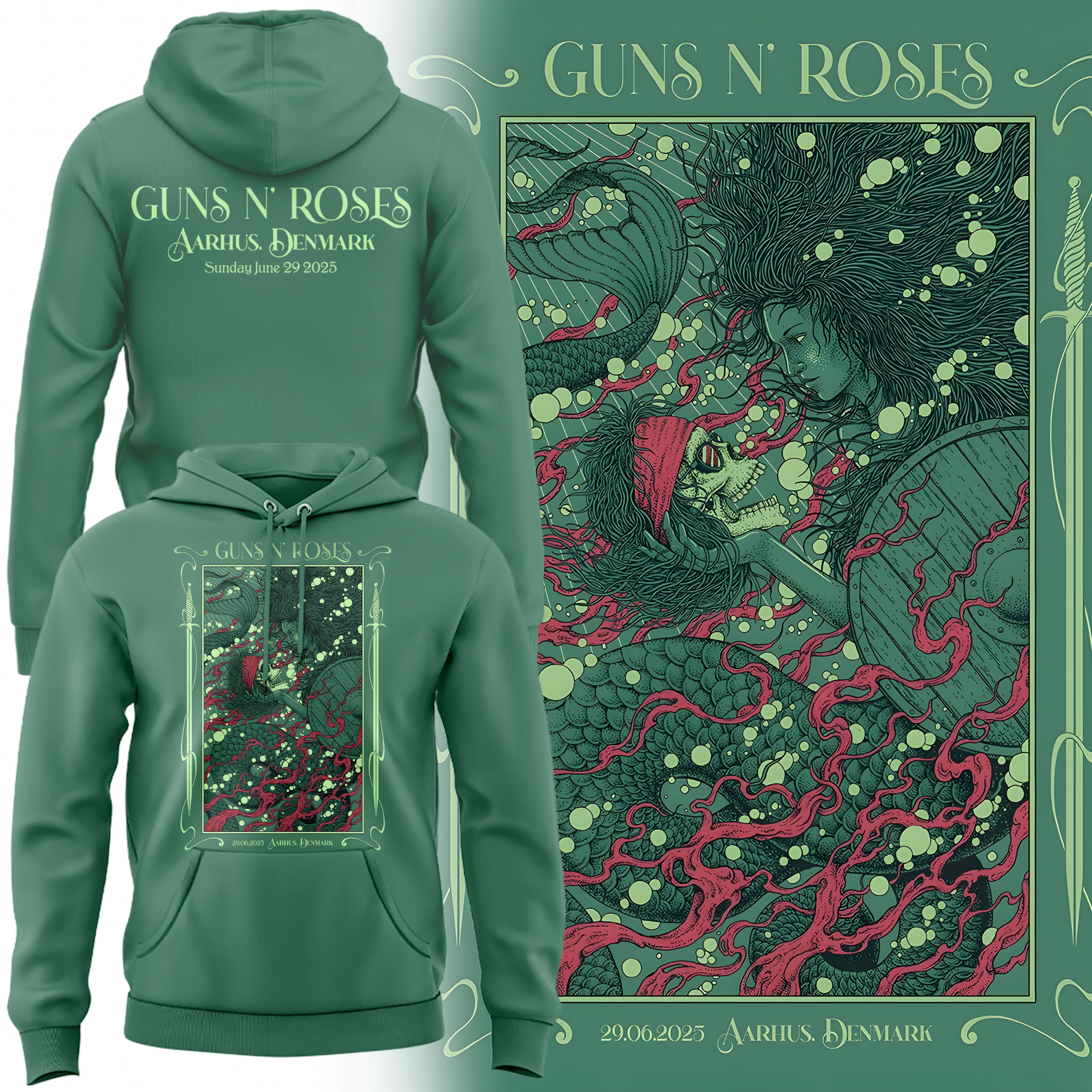 Guns N' Roses World Tour to Aarhus 2025 Limited Edition Hoodie Set Guns N' Roses World Tour to Aarhus 2025 Limited Edition Hoodie Set