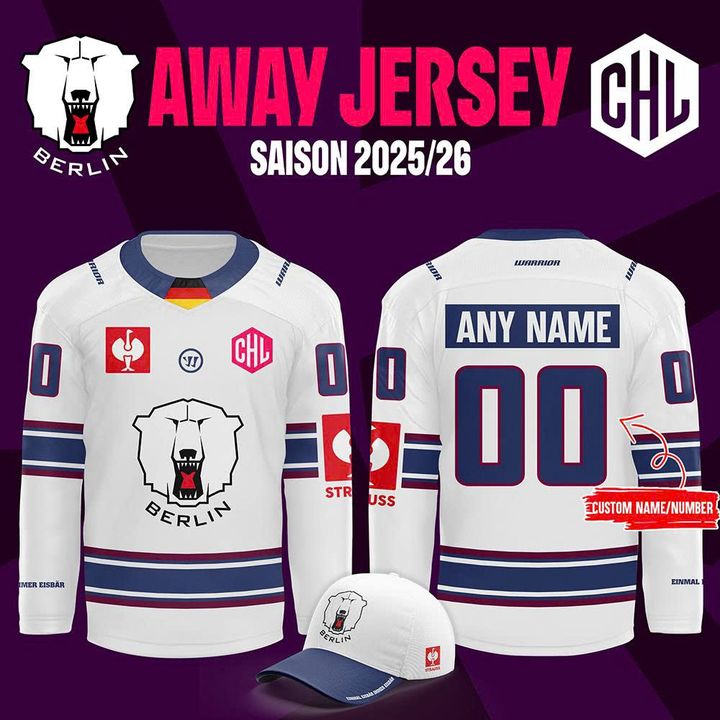 Eisbären Berlin Saison 2025/2026 Away Hockey Jersey Eisbären Berlin Saison 2025/2026 Away Hockey Jersey