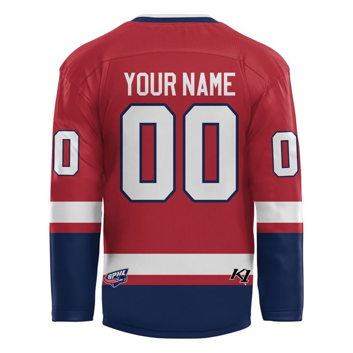 Evansville Thunderbolts Professional Ice Hockey Team Red Hockey Jersey Evansville Thunderbolts Professional Ice Hockey Team Red Hockey Jersey
