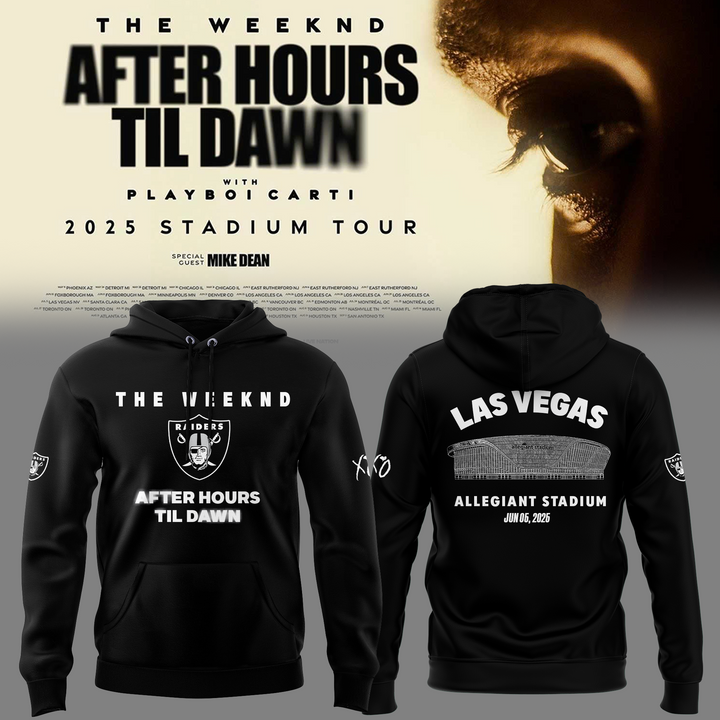 Las Vegas Raiders x The Weeknd After Hours Til Dawn Tour 2025 Hoodie Set Las Vegas Raiders x The Weeknd After Hours Til Dawn Tour 2025 Hoodie Set