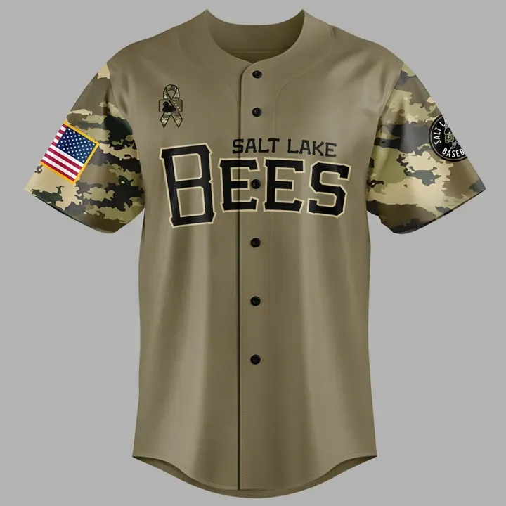 Salt Lake Bees Military Appreciation Night 2025 Baseball Jersey Salt Lake Bees Military Appreciation Night 2025 Baseball Jersey