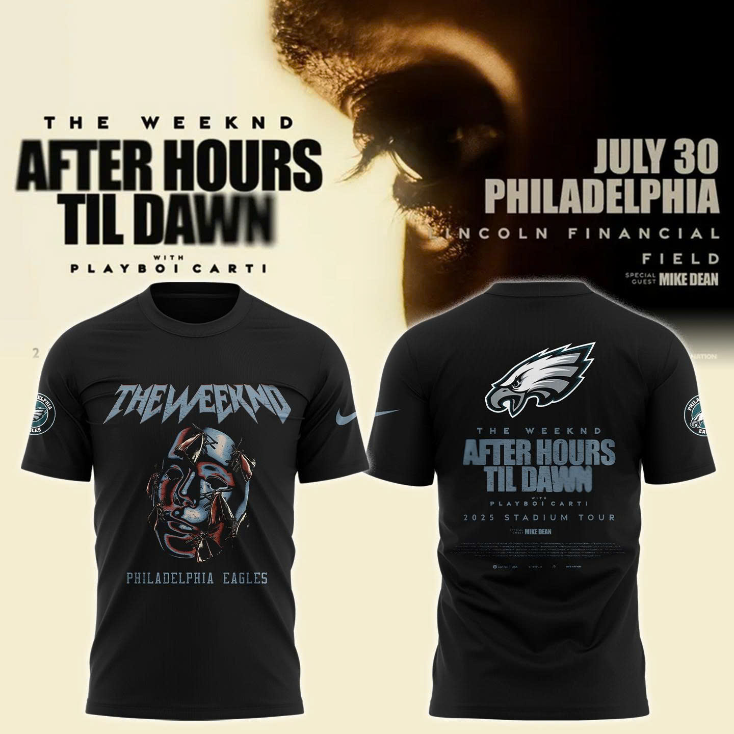 Philadelphia Eagles x The Weeknd "After Hours Til Dawn" 2025 Tour Special Tee Philadelphia Eagles x The Weeknd "After Hours Til Dawn" 2025 Tour Special Tee