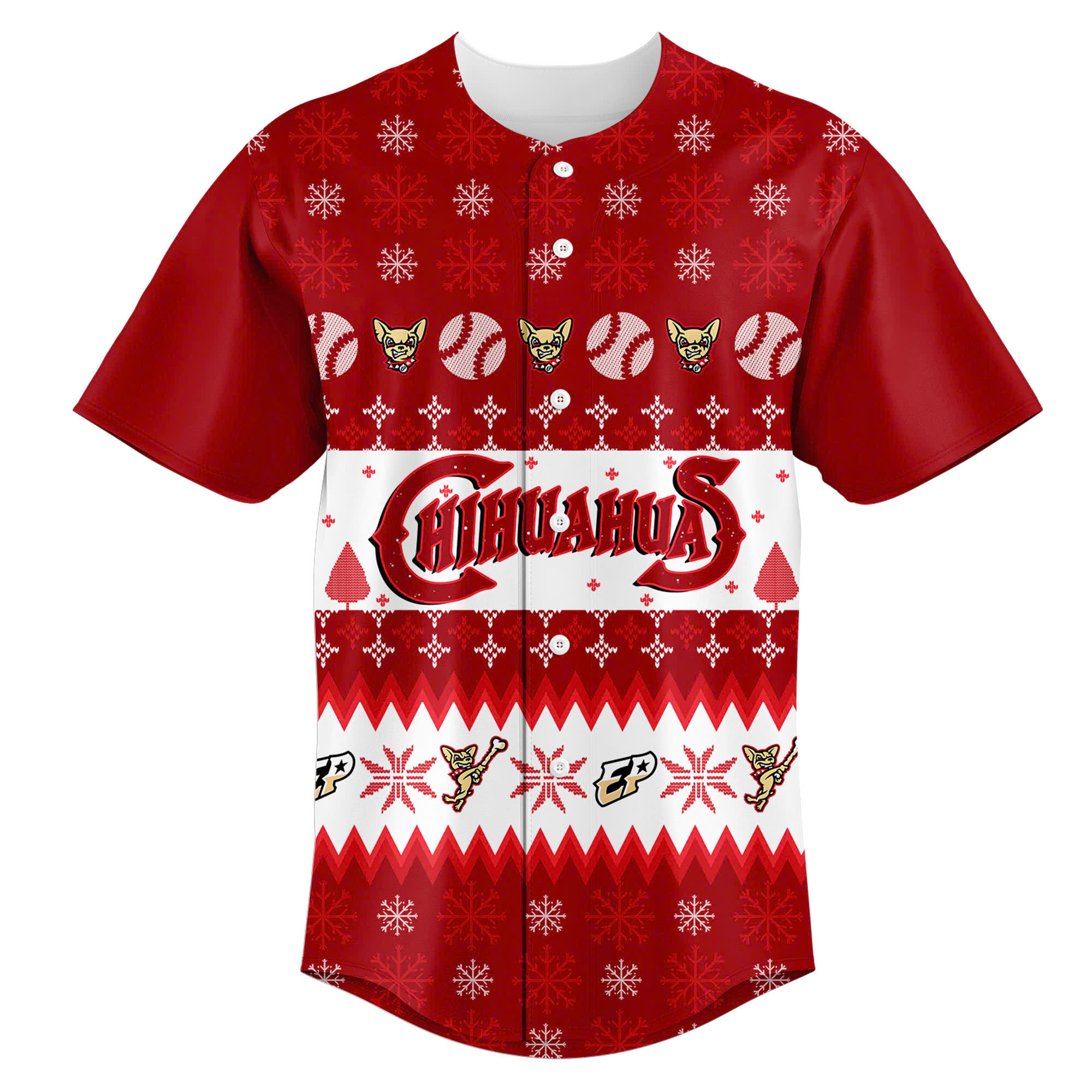 El Paso Chihuahuas Christmas in July 2025 Special Baseball Jersey El Paso Chihuahuas Christmas in July 2025 Special Baseball Jersey