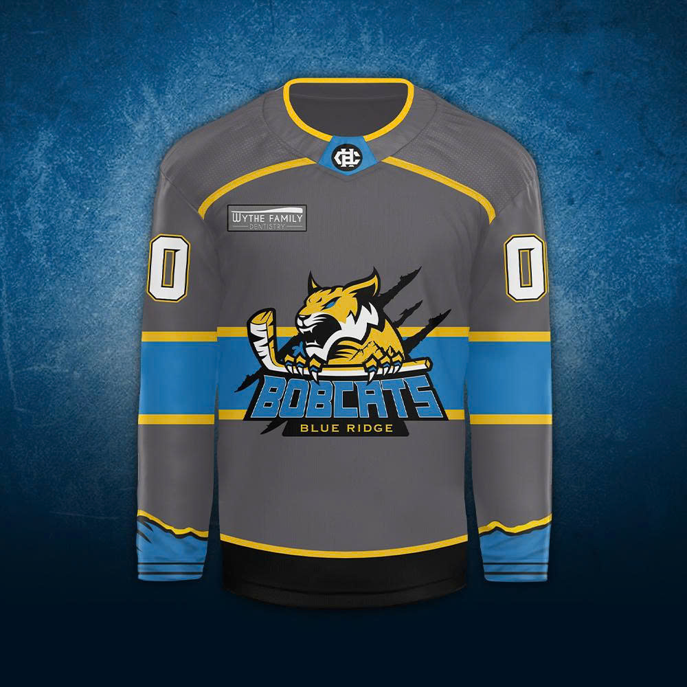 Blue Ridge Bobcats Pro Hockey Jerseys Season 25/26 Grey Blue Ridge Bobcats Pro Hockey Jerseys Season 25/26 Grey