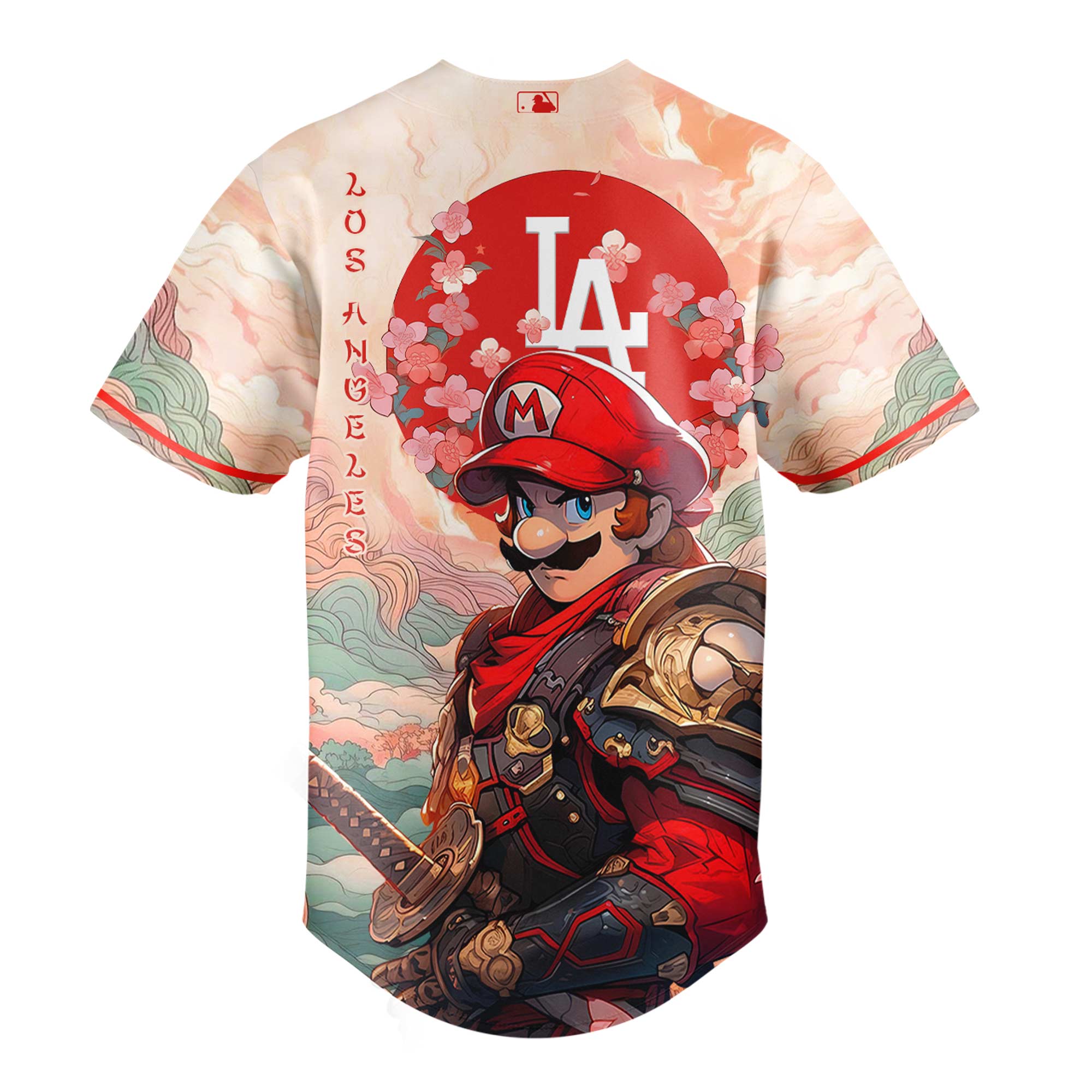 Los Angeles Dodgers x Mario Samurai Hero Special Baseball Jersey Los Angeles Dodgers x Mario Samurai Hero Special Baseball Jersey