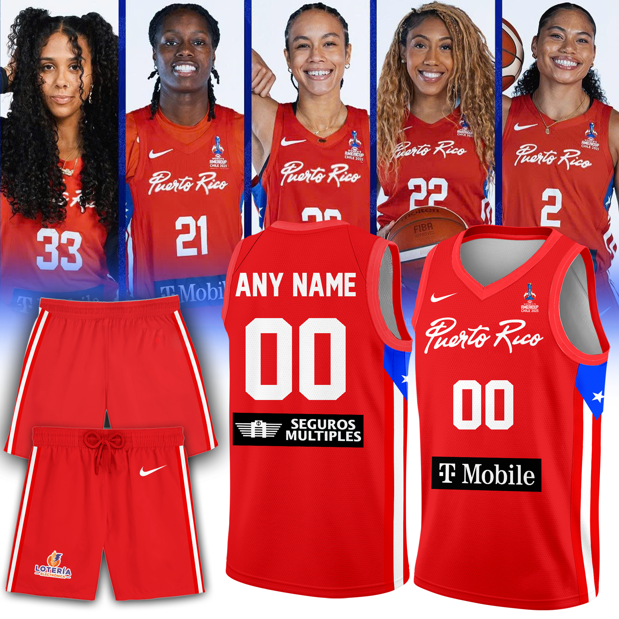 Puerto Rico Basketball Team Special New 2025 Custom Jersey Shorts - Red Puerto Rico Basketball Team Special New 2025 Custom Jersey Shorts - Red