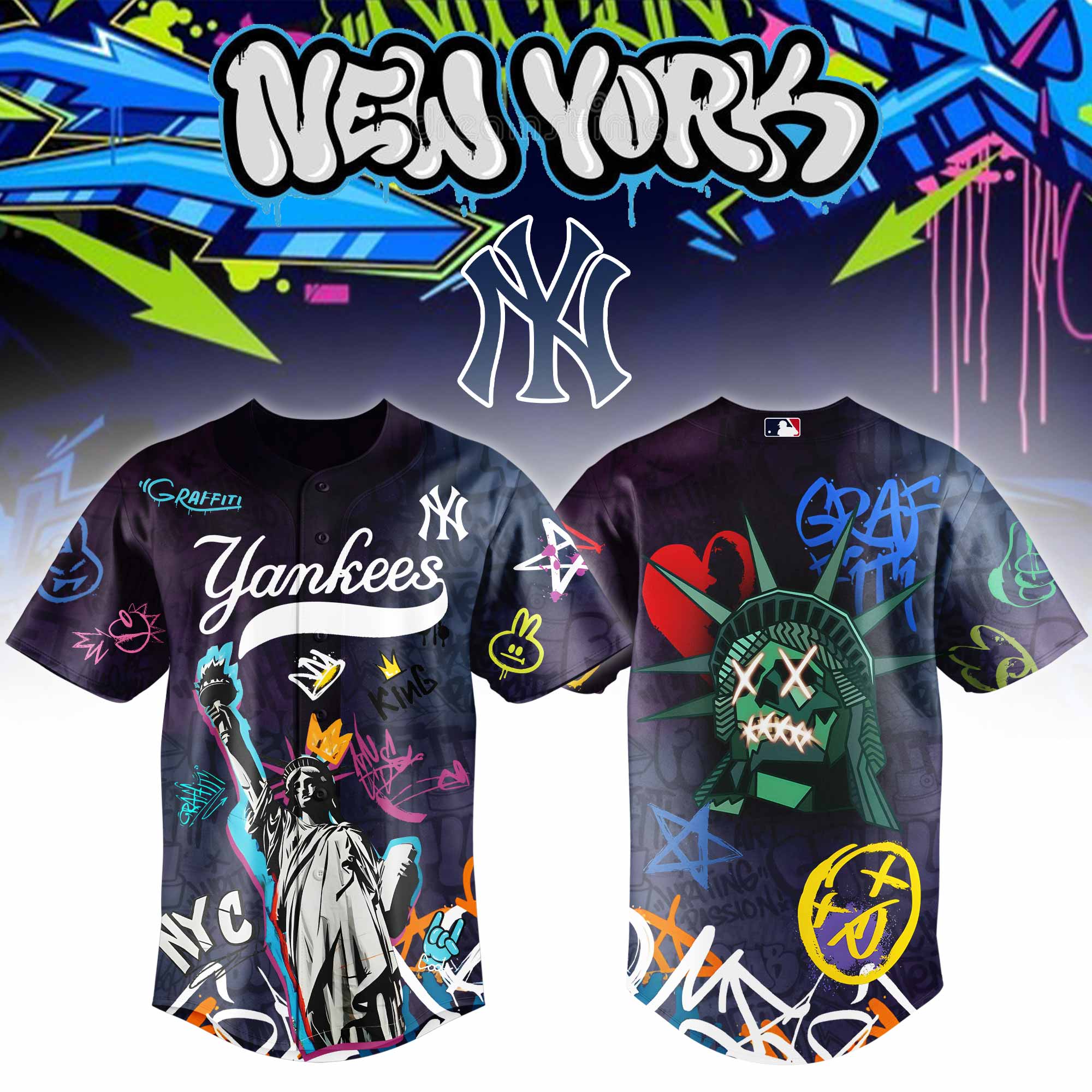 New York Yankees x Graffiti New York City Street Style Jersey 2025 New York Yankees x Graffiti New York City Street Style Jersey 2025