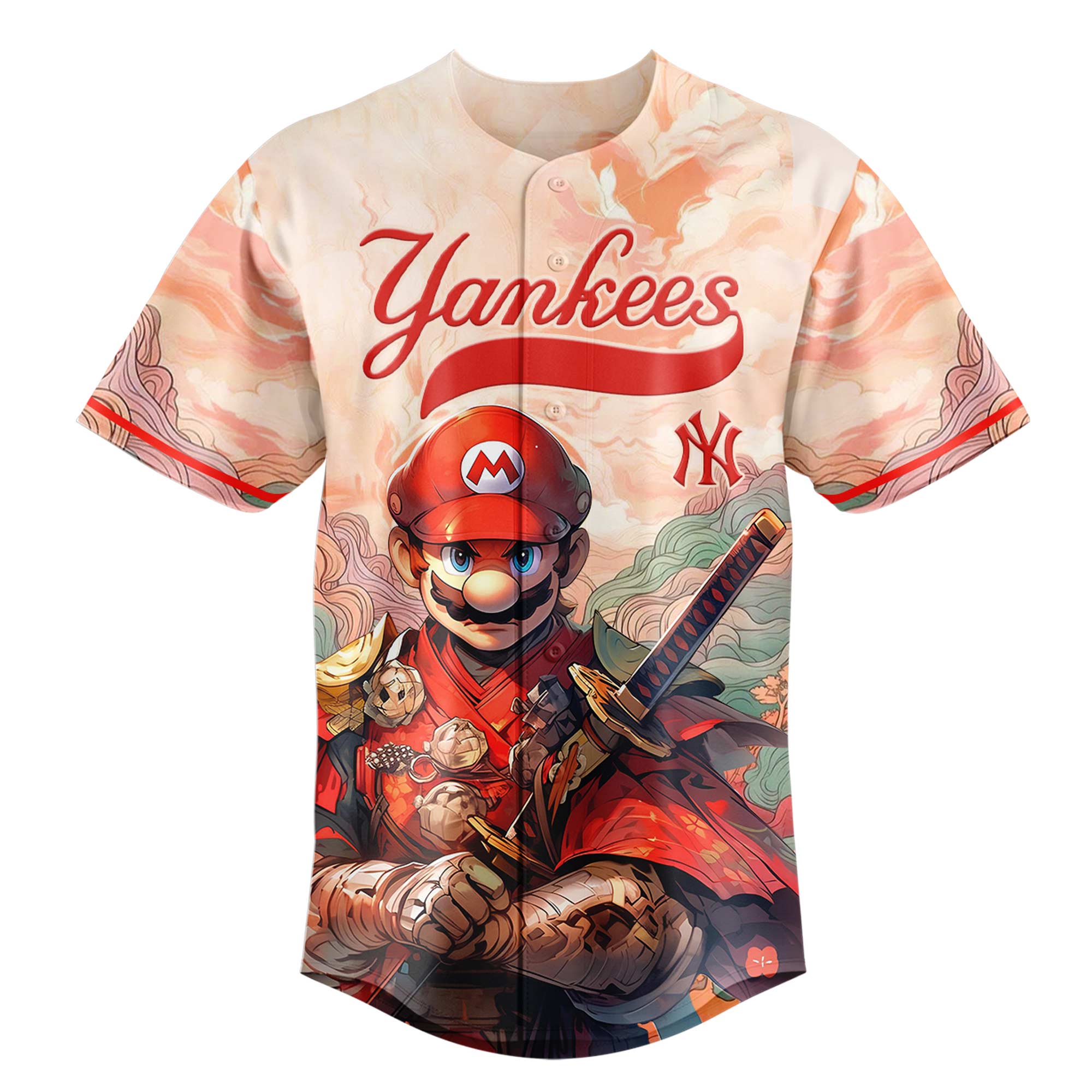 New York Yankees x Mario Samurai Hero Special Baseball Jersey New York Yankees x Mario Samurai Hero Special Baseball Jersey