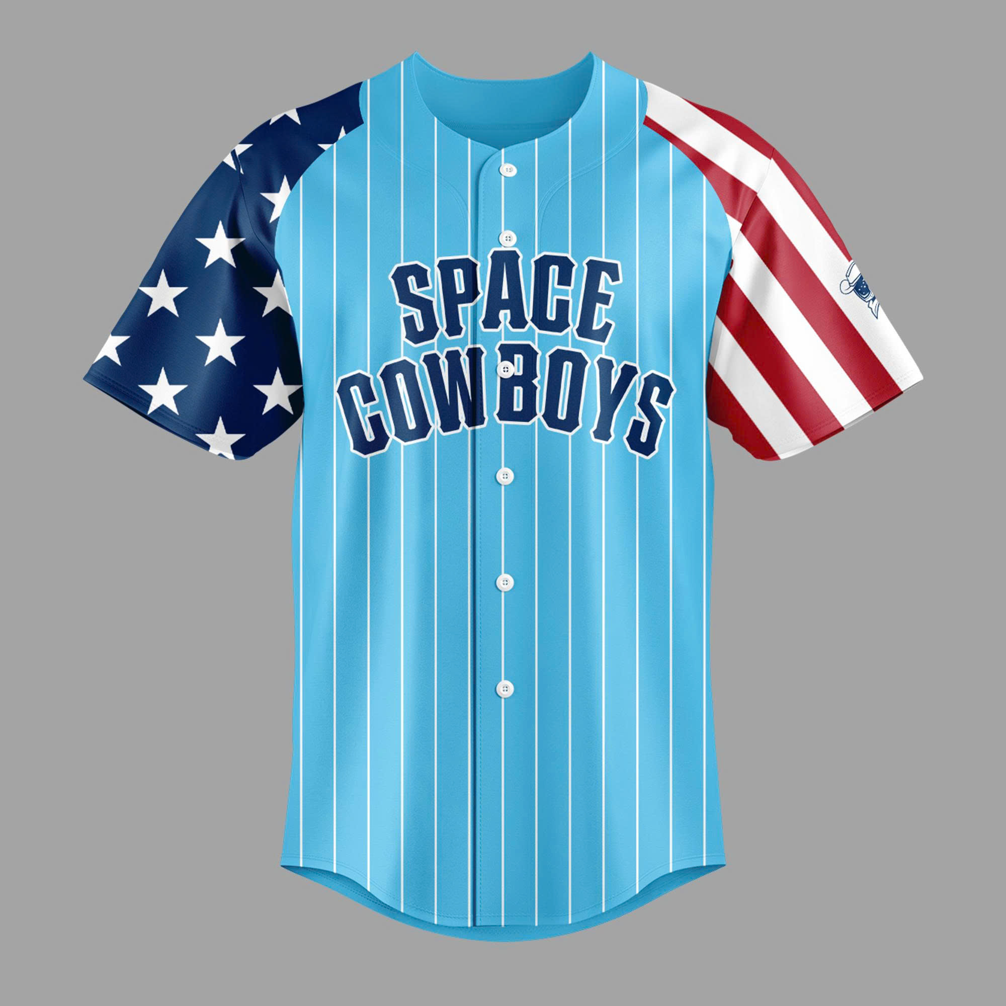Sugar Land Space Cowboys Happy 4th of July Patriotic Baseball Jersey Sugar Land Space Cowboys Happy 4th of July Patriotic Baseball Jersey