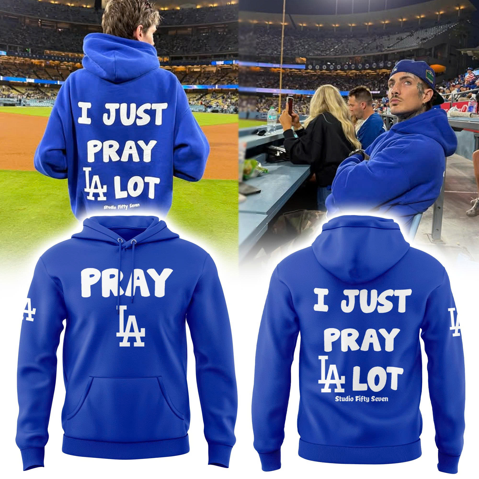 Los Angeles Dodgers MLB - I Just Pray LA Lot Hoodie Los Angeles Dodgers MLB - I Just Pray LA Lot Hoodie