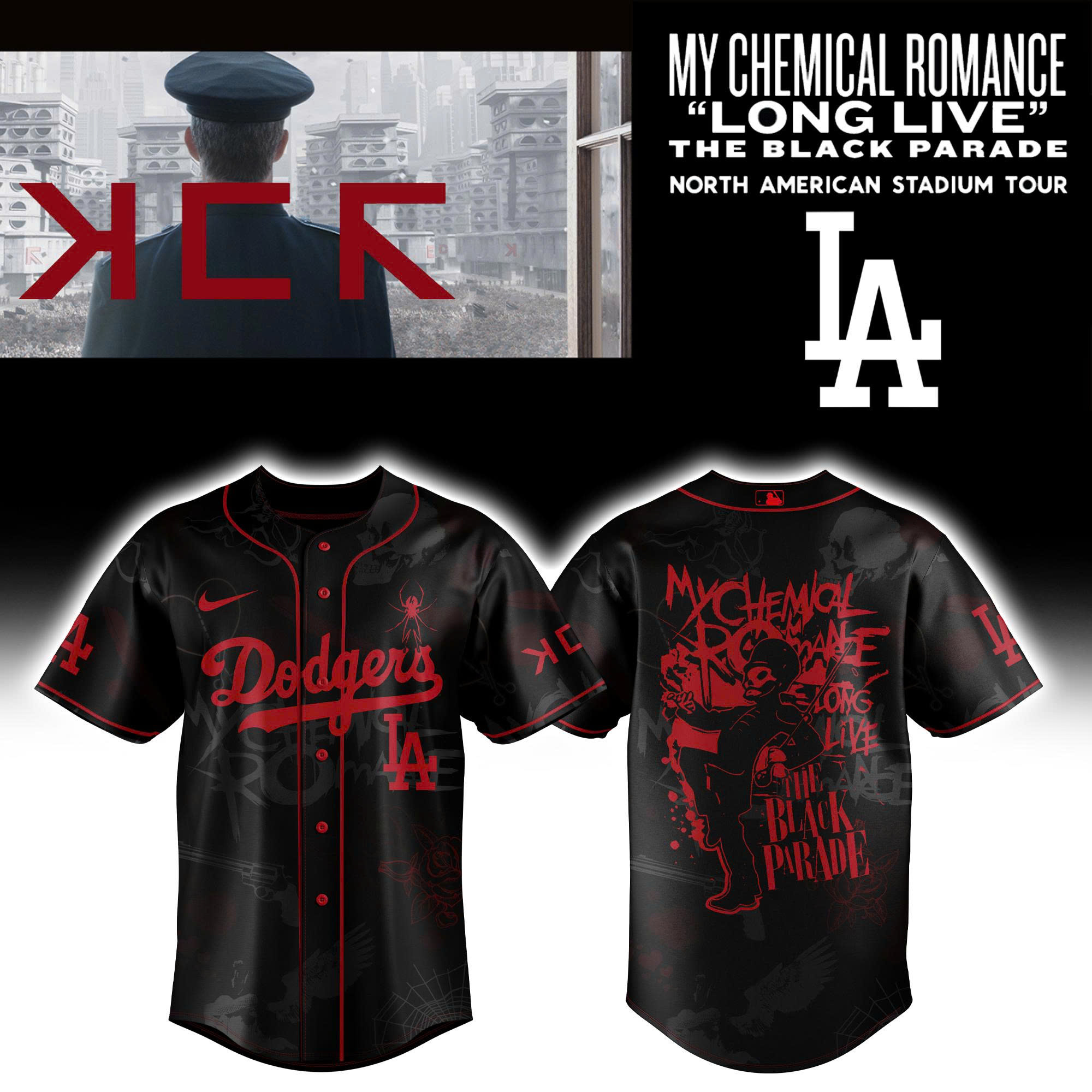 Los Angeles Dodgers x My Chemical Romance Tour 2025 Jersey Los Angeles Dodgers x My Chemical Romance Tour 2025 Jersey