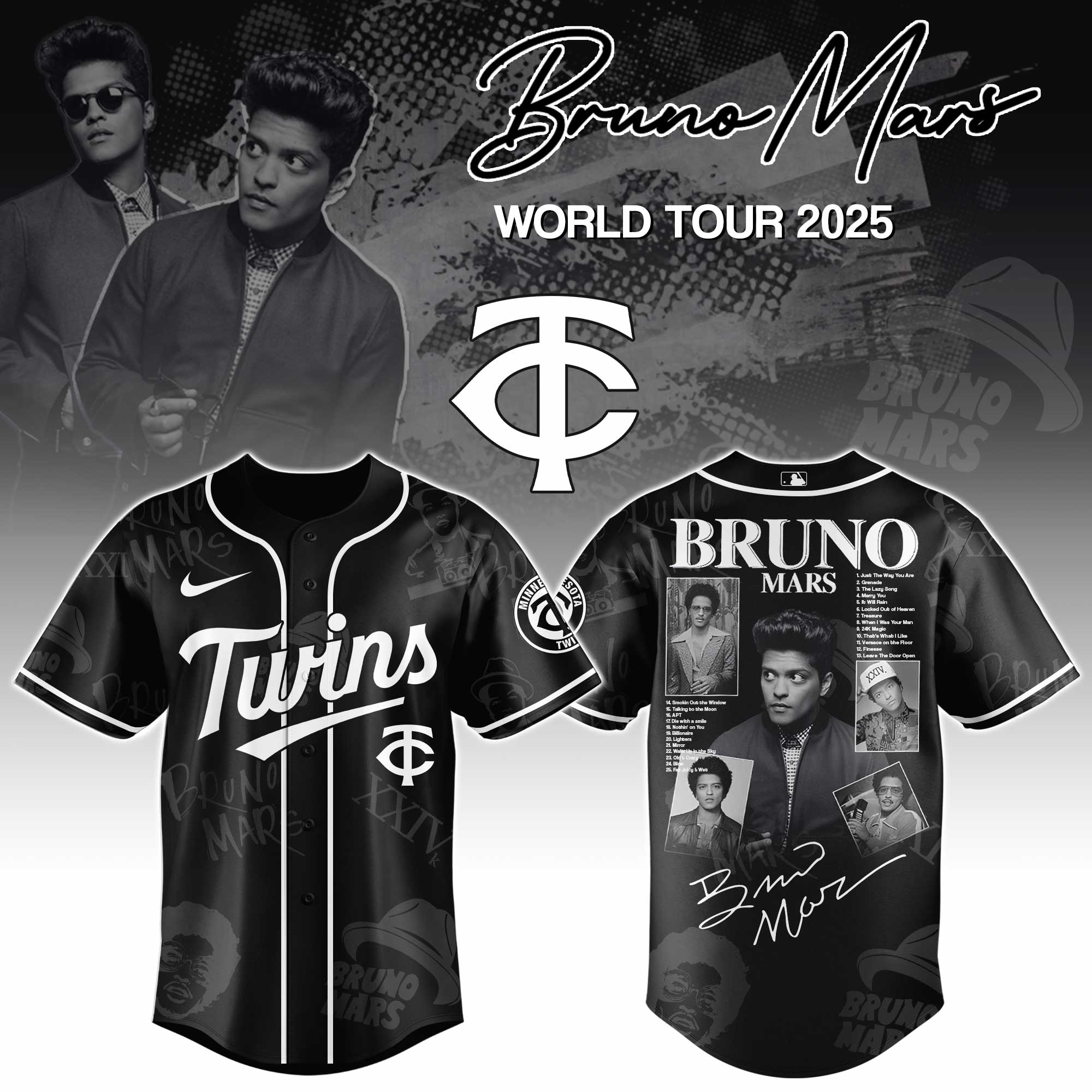 Minnesota Twins x Bruno Mars at Park MGM 2025 Jersey Editions Limited Minnesota Twins x Bruno Mars at Park MGM 2025 Jersey Editions Limited