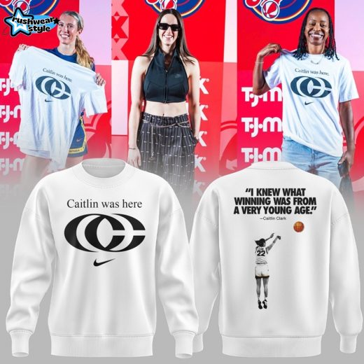Caitlin Clark New Logo White Caitlin was here Sweatshirt