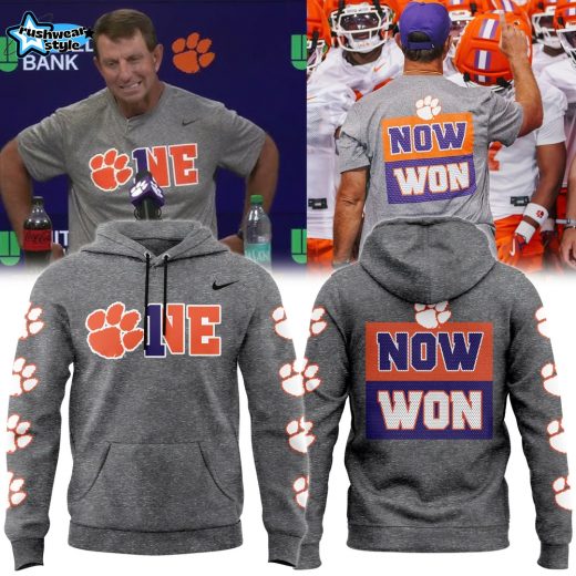 Clemson Tigers ''Now Won'' Special Grey Hoodie