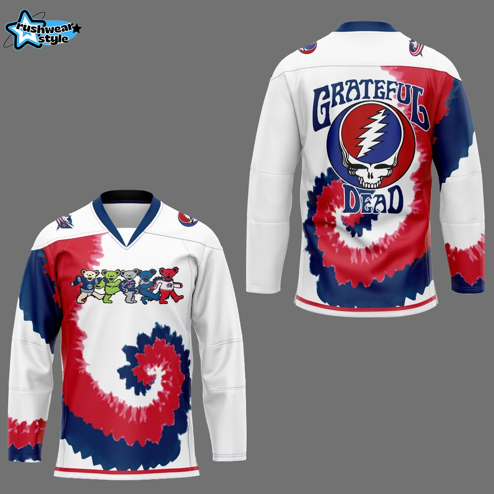 Columbus Blue Jackets x Grateful Dead Night 2025 Jersey Columbus Blue Jackets x Grateful Dead Night 2025 Jersey
