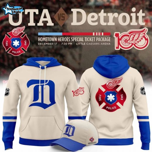 Detroit Red Wings 2025 Hometown Heroes Night Blue Hoodie