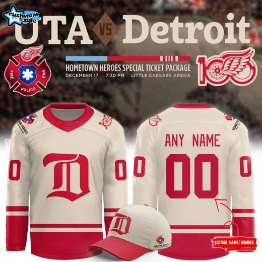 Detroit Red Wings 2025 Hometown Heroes Night Red Hockey Jersey