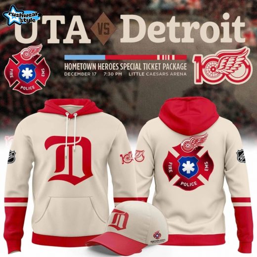 Detroit Red Wings 2025 Hometown Heroes Night Red Hoodie