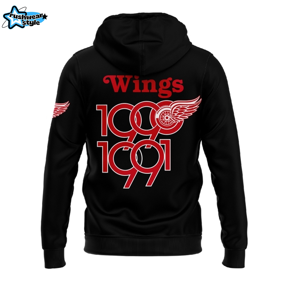 Detroit Red Wings 91 Sergei Fedorov Special Black Hoodie Set Detroit Red Wings 91 Sergei Fedorov Special Black Hoodie Set