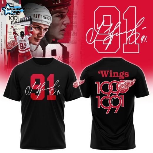 Detroit Red Wings 91 Sergei Fedorov Special Black Shirt