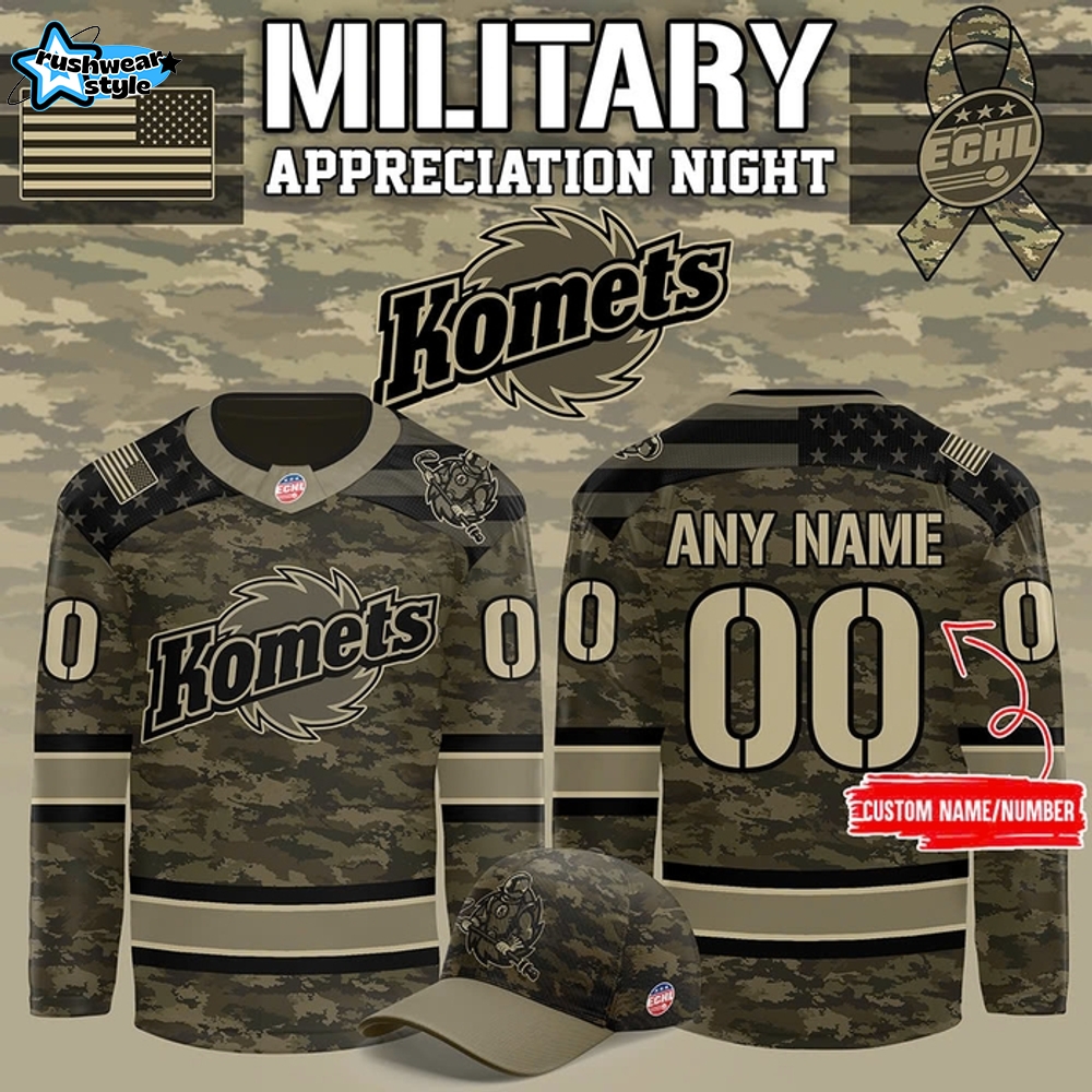 Fort Wayne Komets x Military Night Appreciation Custom Hockey Jersey Fort Wayne Komets x Military Night Appreciation Custom Hockey Jersey