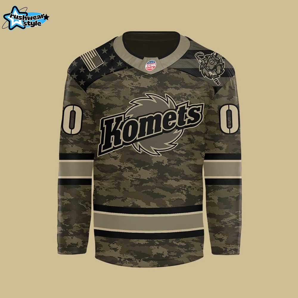 Fort Wayne Komets x Military Night Appreciation Custom Hockey Jersey Fort Wayne Komets x Military Night Appreciation Custom Hockey Jersey