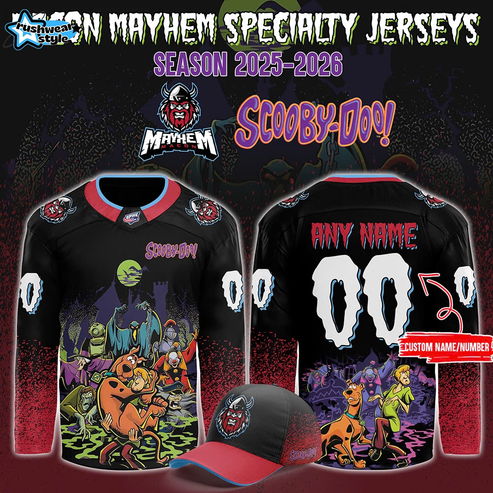 Macon Mayhem x ScooBy-Doo Night 2025 Custom Hockey Jersey Macon Mayhem x ScooBy-Doo Night 2025 Custom Hockey Jersey
