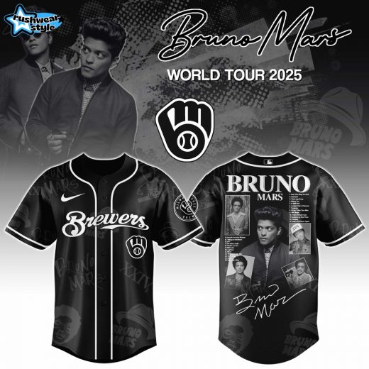 Milwaukee Brewers x Bruno Mars at Park MGM 2025 Jersey Editions Limited