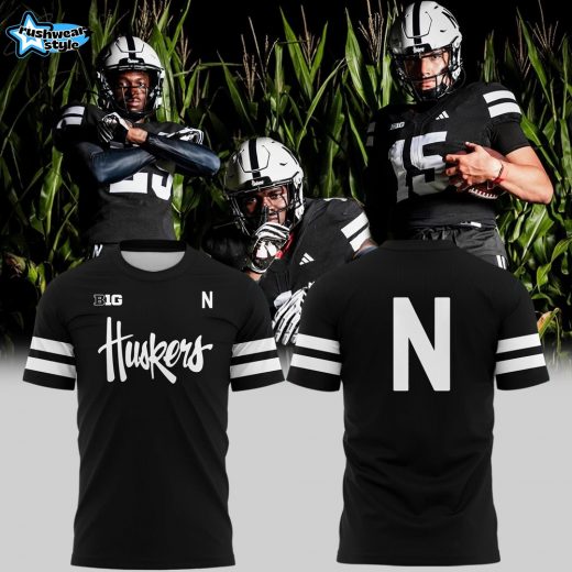 Nebraska Cornhuskers Special New Alternate Dark Mode Helmet Logo T-Shirt