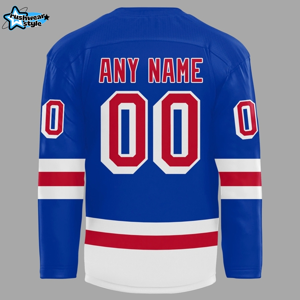 New York Rangers 100 Years Commemorative Logo Blue Hockey Jersey New York Rangers 100 Years Commemorative Logo Blue Hockey Jersey