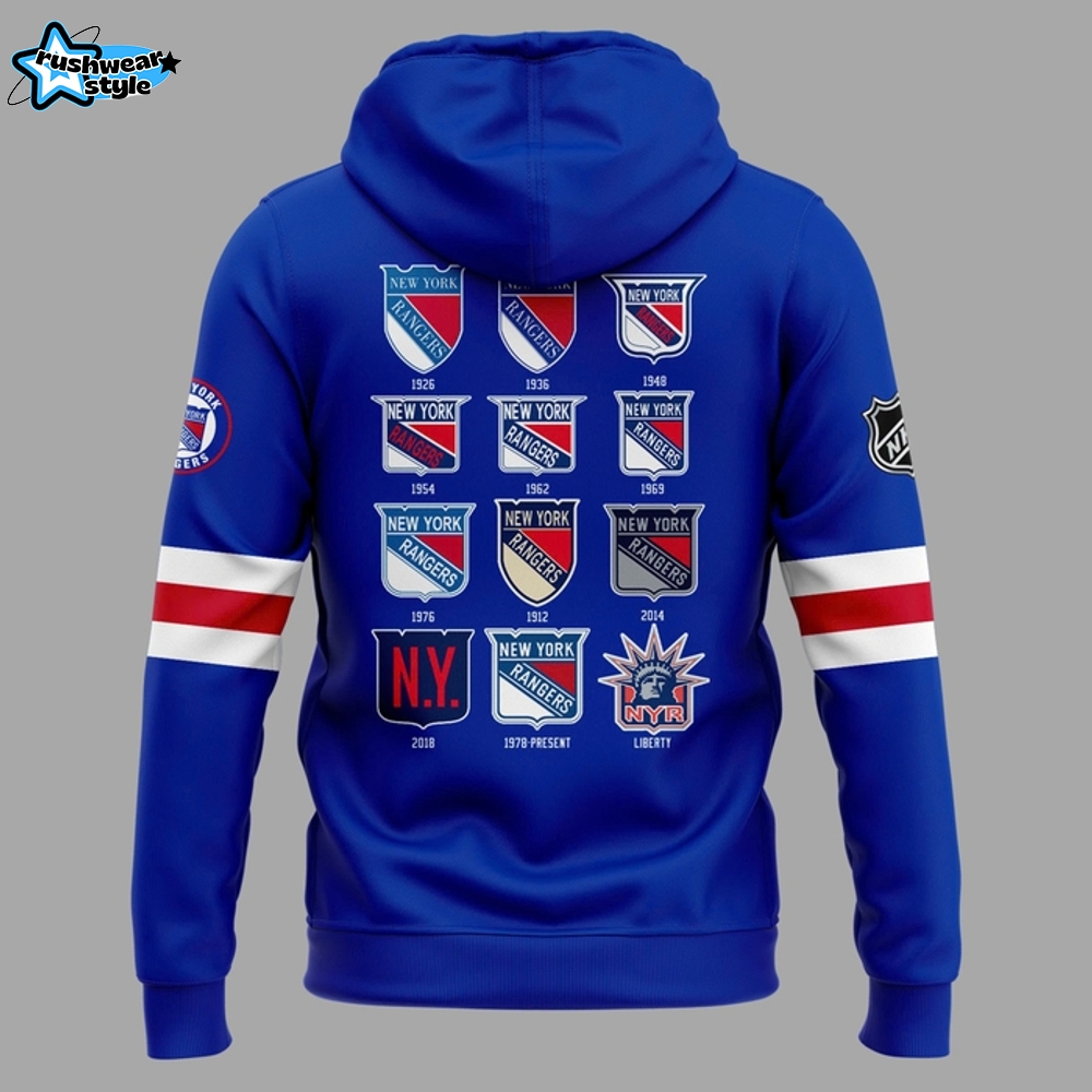 New York Rangers 100 Years Limited Edition Blue Hoodie New York Rangers 100 Years Limited Edition Blue Hoodie