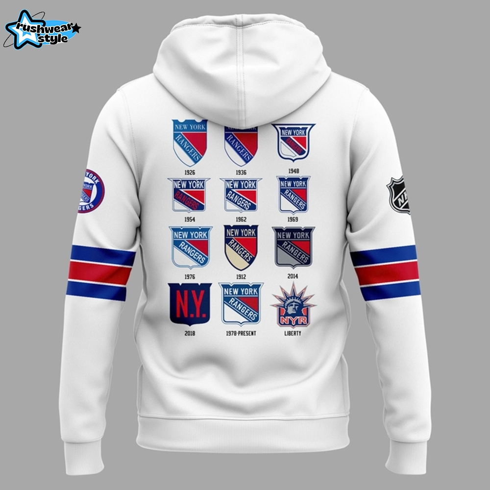 New York Rangers 100 Years Limited Edition White Hoodie New York Rangers 100 Years Limited Edition White Hoodie